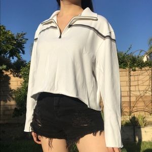 White Collared Sweater